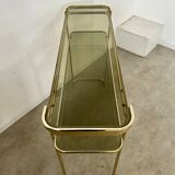 Old golden brass console Italian design Milo Baughman for Morex 1970s vintage