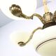 Art Nouveau brass and glass chandelier, 1910s