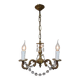 3-light bronze and crystal chandelier