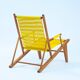 2 Yellow Spaghetti Armchairs in Beech, Garden Lounge Chairs, 1960s