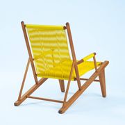 2 Yellow Spaghetti Armchairs in Beech, Garden Lounge Chairs, 1960s