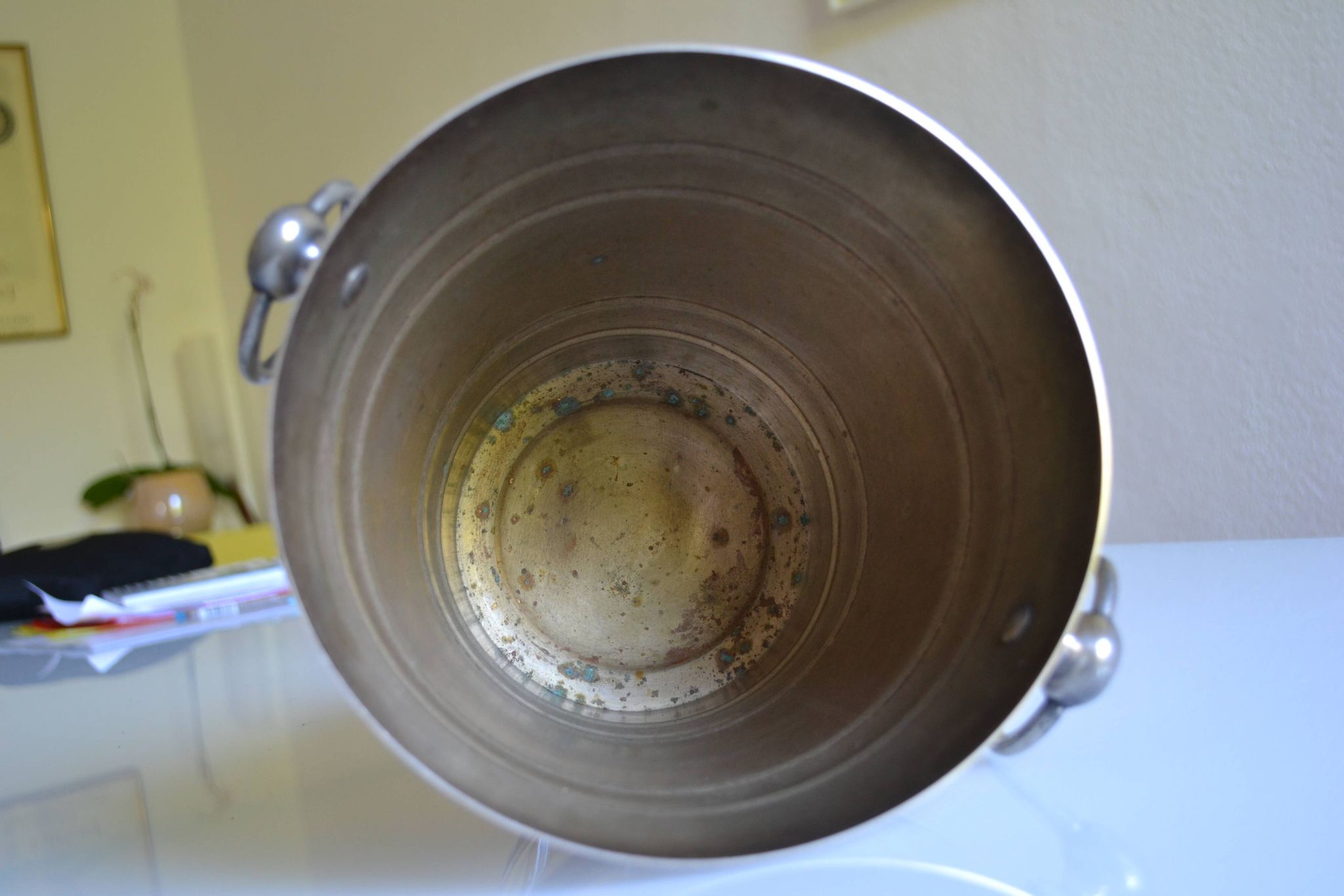Silver-plated ice or champagne bucket with goldsmith's hallmark