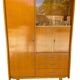 Large wardrobe / Vintage 1960s / 1970s wardrobe with glass doors & drawers