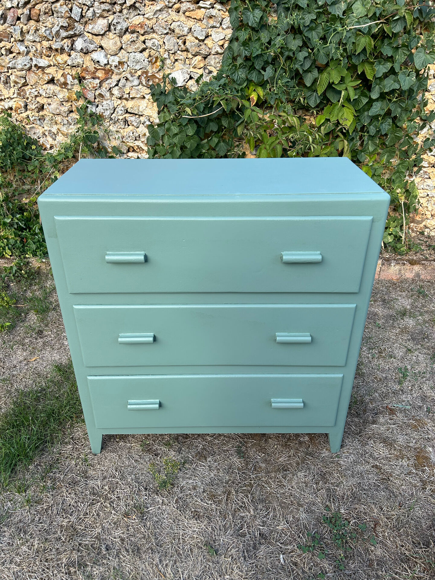 Commode vintage 1950 vert Fumé