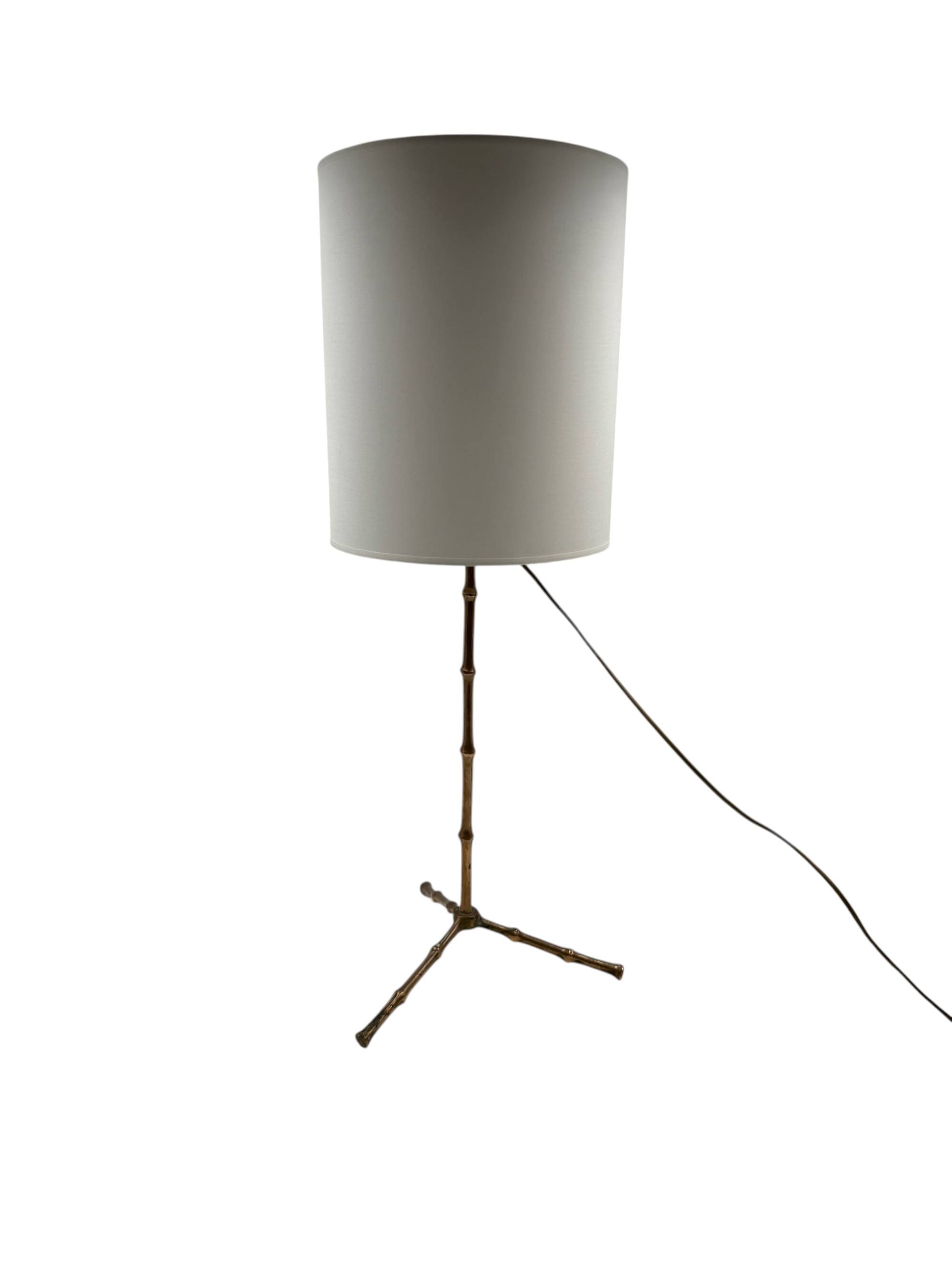 Hollywood regency bamboo shaped table lamp, Maison Jansen France 1970s