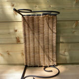 Wicker and metal shelf, 50s
