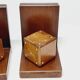 Pair of French Art Deco Wooden Bookends with Dice