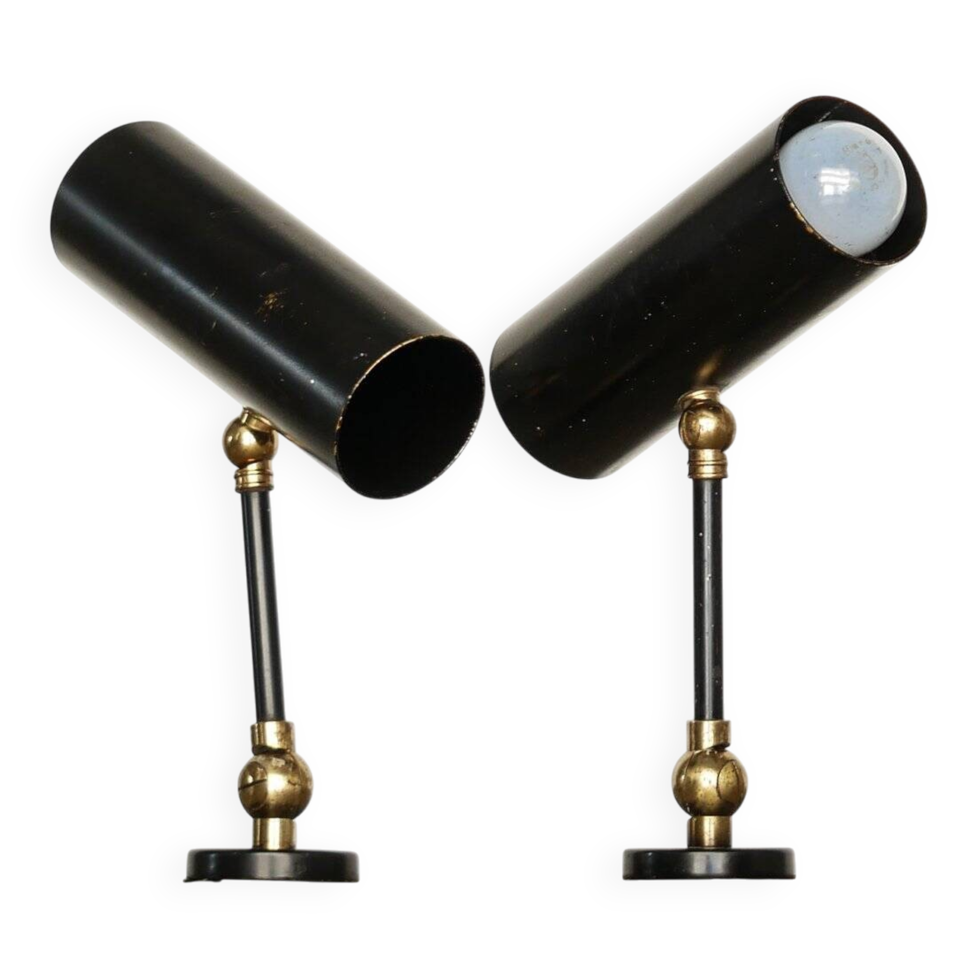 2 appliques dans le goût de Gino Sarfatti pour Arteluce, années 50