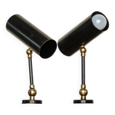 2 wall lights in the style of Gino Sarfatti for Arteluce, 1950s.