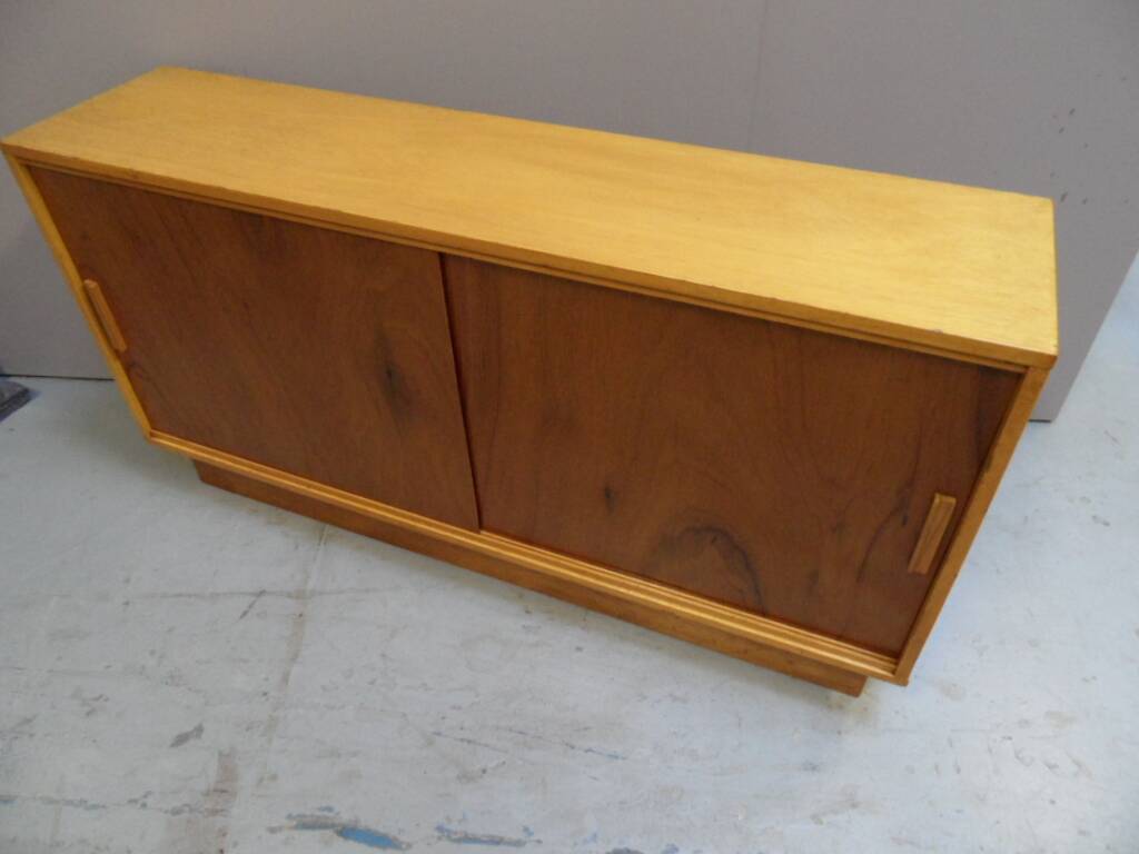 Mid Century vintage filing cabinet with sliding doors 1960's