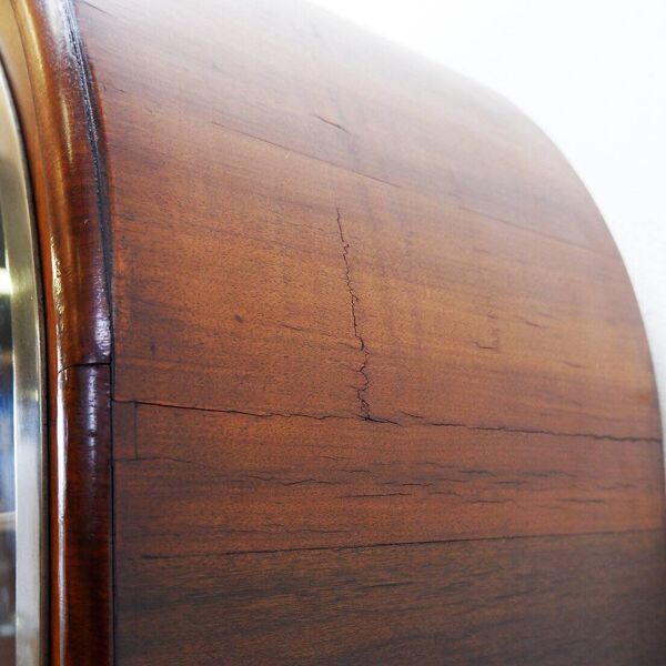 Vitrine cintrée en bois et porte vitrée - années 1950