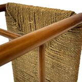 Vintage Stool Danish Papercord Rope Stool Mid Century Ottoman