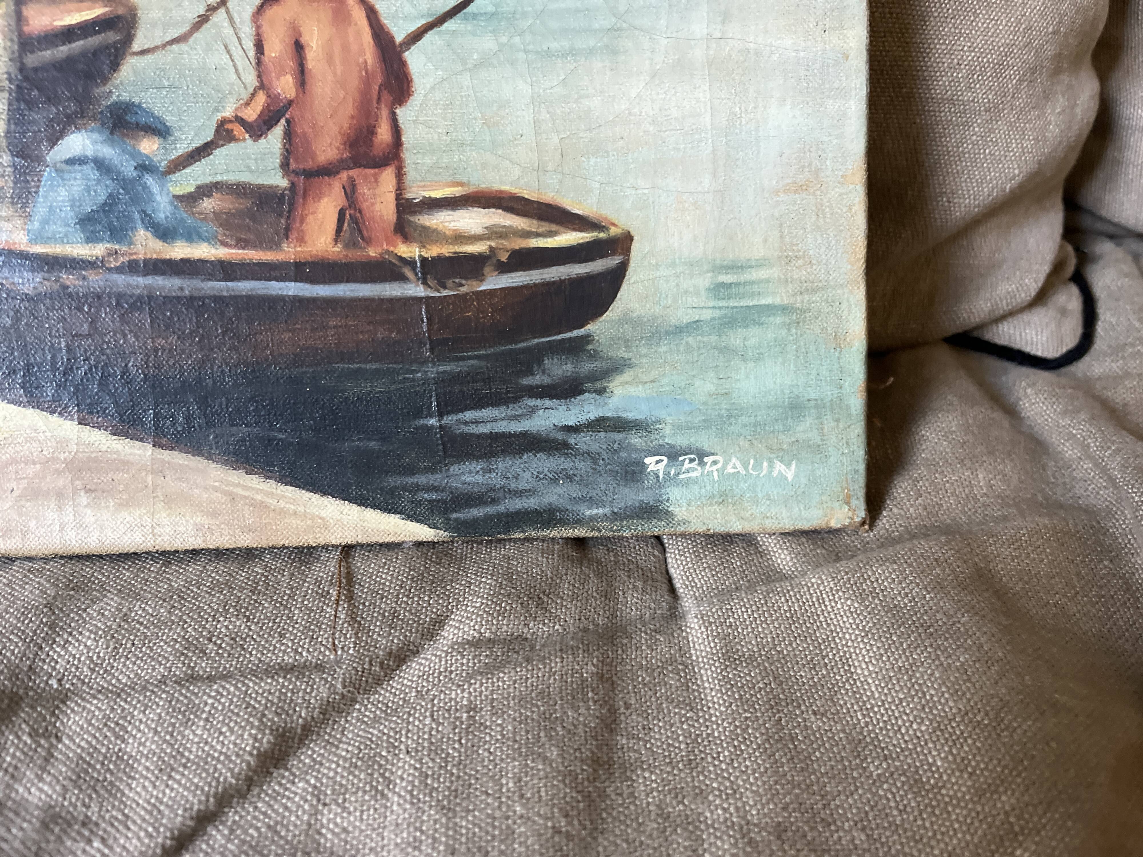 Old marine painting signed