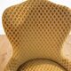 Vintage mustard velvet crab chair with fringes – 1970s