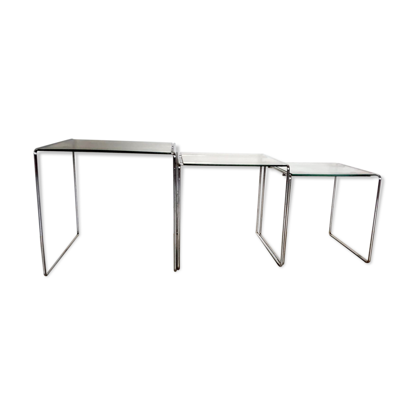 Lot of 3 glass tables