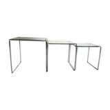 Lot of 3 glass tables