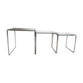Lot of 3 glass tables