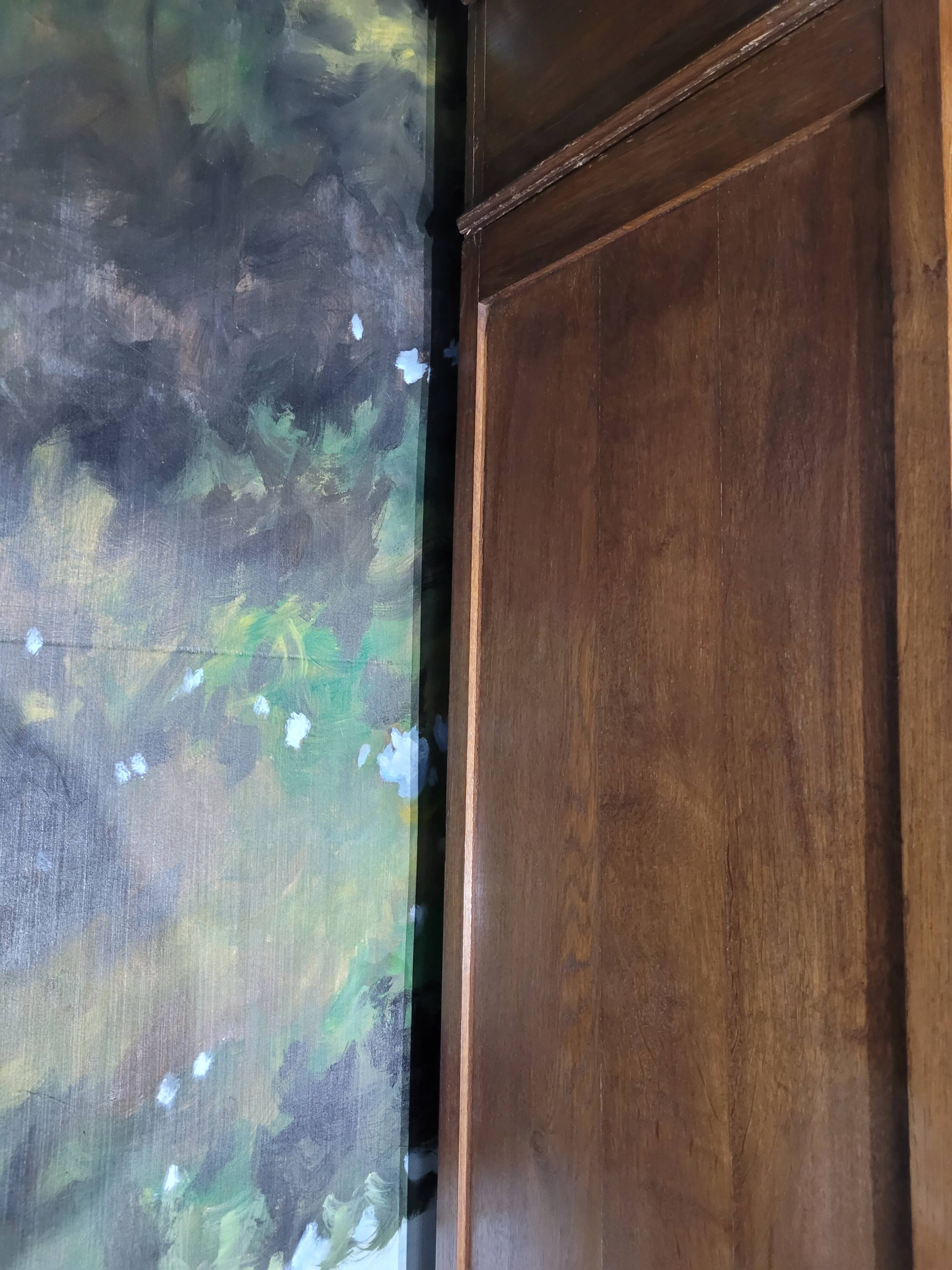 Large solid oak library