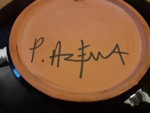Paul azema (1929-2017) vallauris / assiette 24,8 cm à suspendre