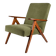 Fauteuil vintage B-310 Var des années 60 en velours vert olive