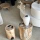 Oblong white vase H:20cm