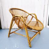Vintage rattan armchair 70's