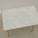 Neoclassical brass and marble nesting tables, 1950