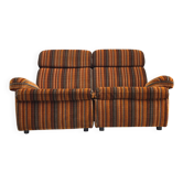 Pair of vintage 1970s modular armchairs – striped orange fabric