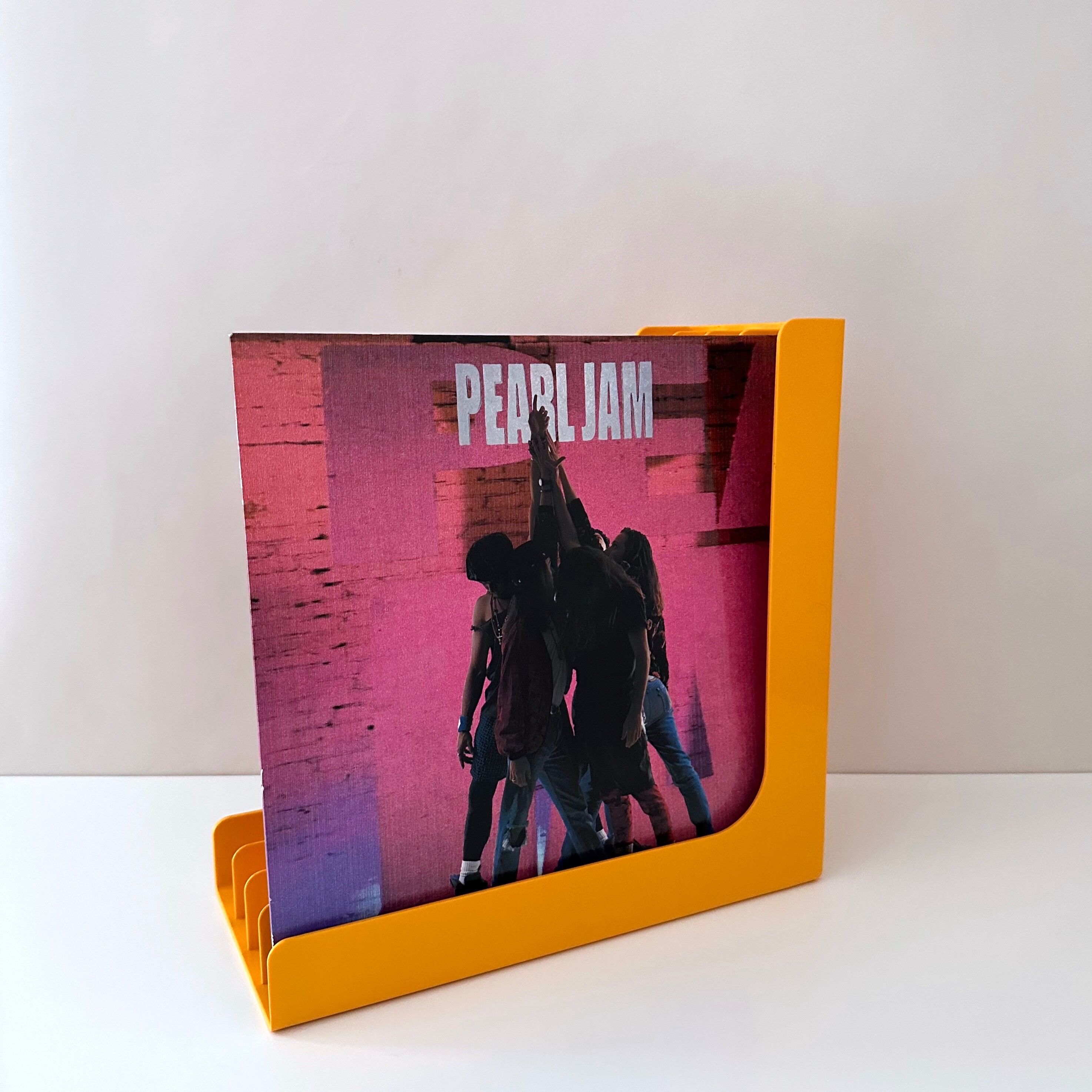 70s record stand Gustavberg yellow, Sweden