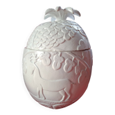 Ice bucket - pineapple - white lacquered cork - animal plant decoration