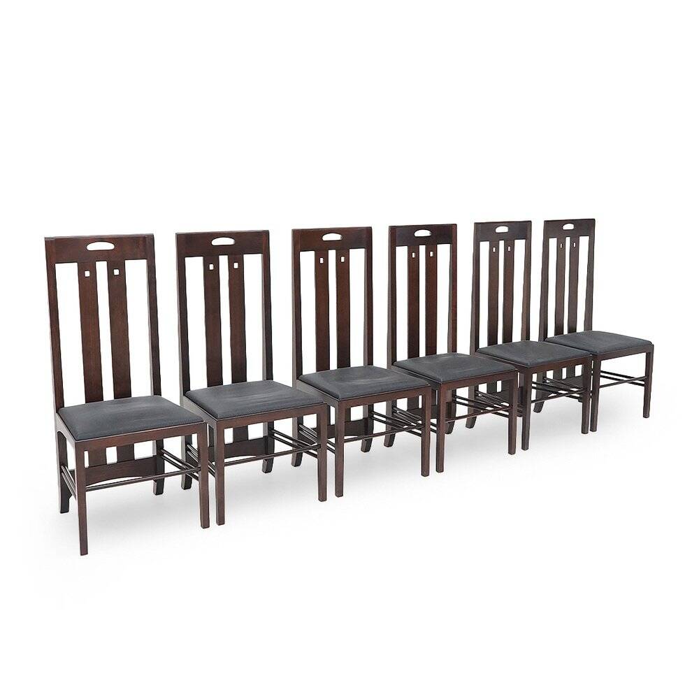 Ingram chairs by Charles Rennie Mackintosh for Cassina, 1980s, set of 6.