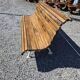 Antique garden bench made of cast iron and oak slats
