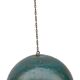 Metal hanging lamp with its original blue-green colour