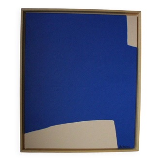 Peinture abstraite bleu cobalt sur toile par Bodasca