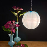 Vintage art deco globe pendant light in blue opaline