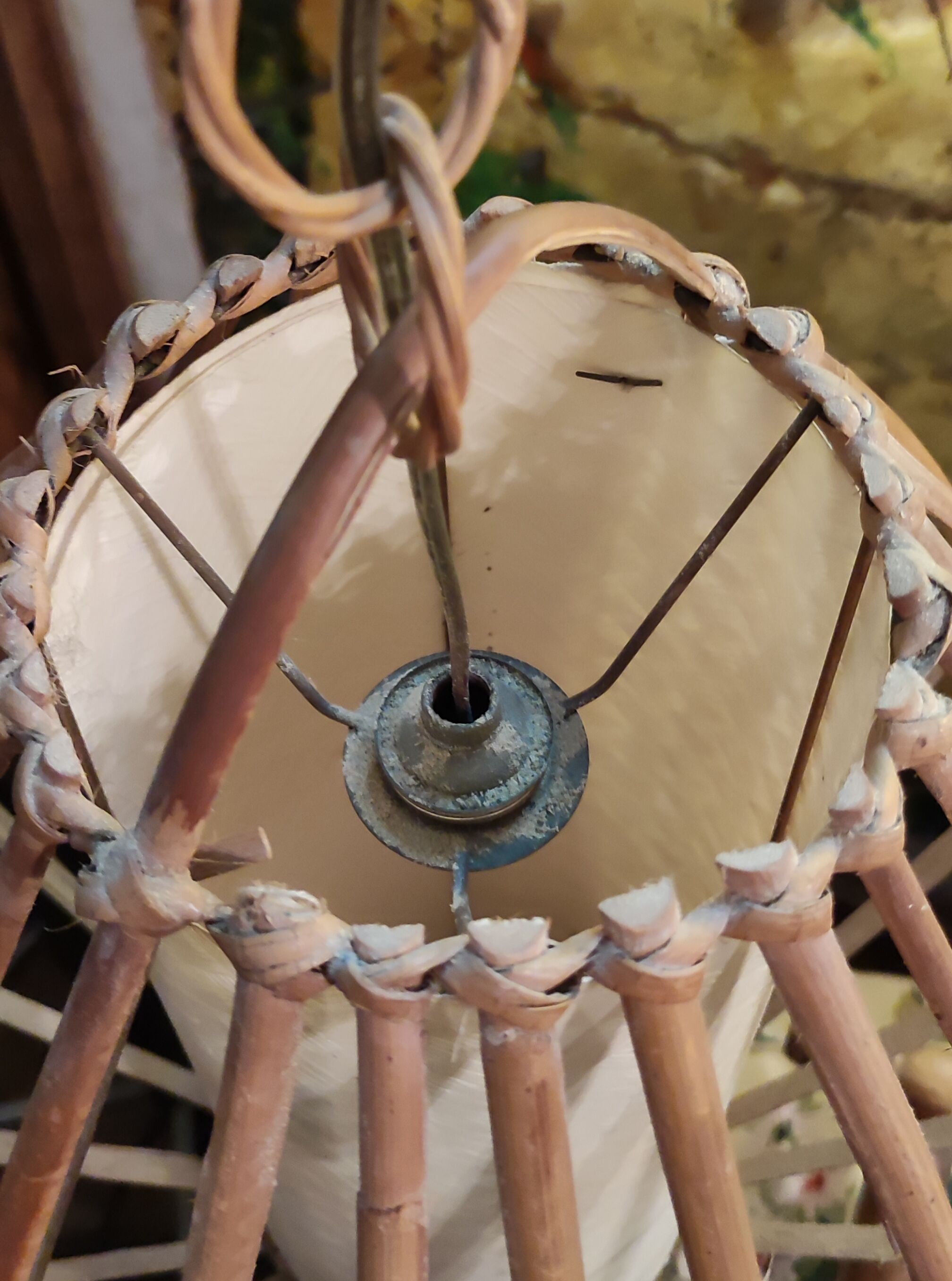 Pair of rattan suspensions 1960s-1970s