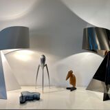 Ribbon lamp design Claire Norcross white laqué steel