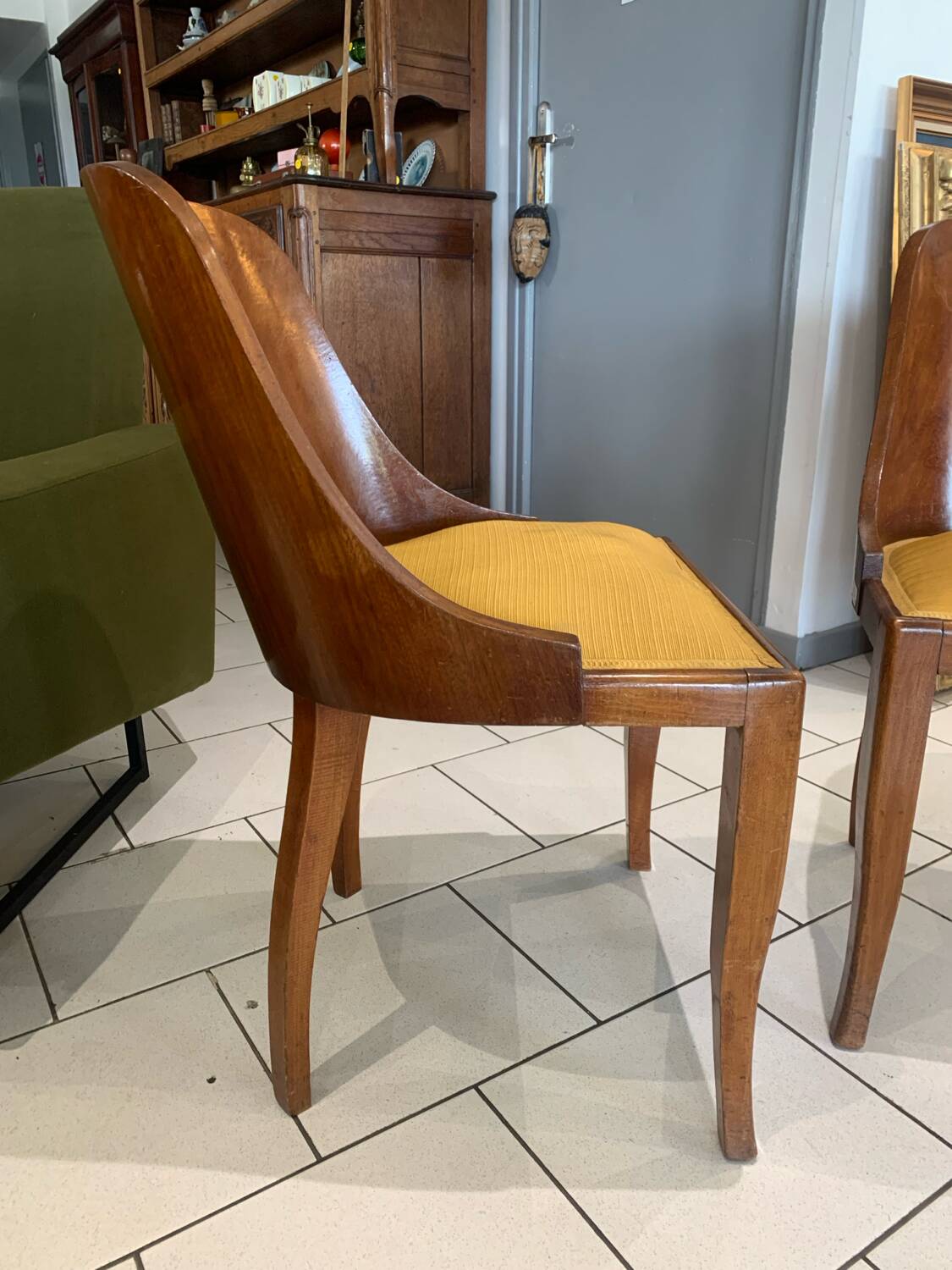 Paire Chaise Gondole Art Deco De Coene Circa 1930