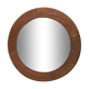 Mirror 1970 frame copper plate hammer and studded on wood 62x62 glass 45x45