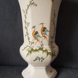 Octagonal vase signed Lallier in Moustier