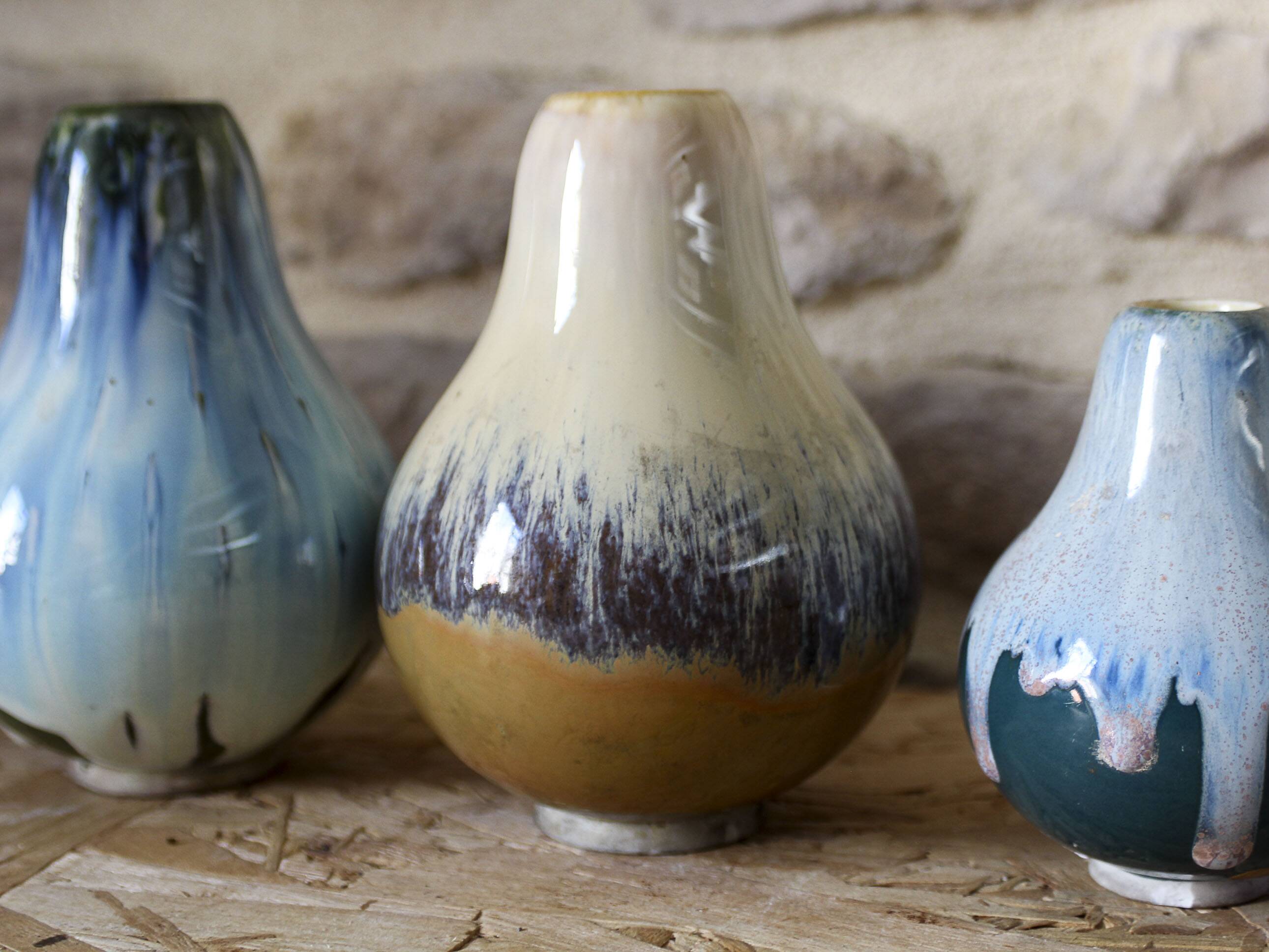 Set of 4 porcelain vases from the early 20th century by François Paul Louchet.