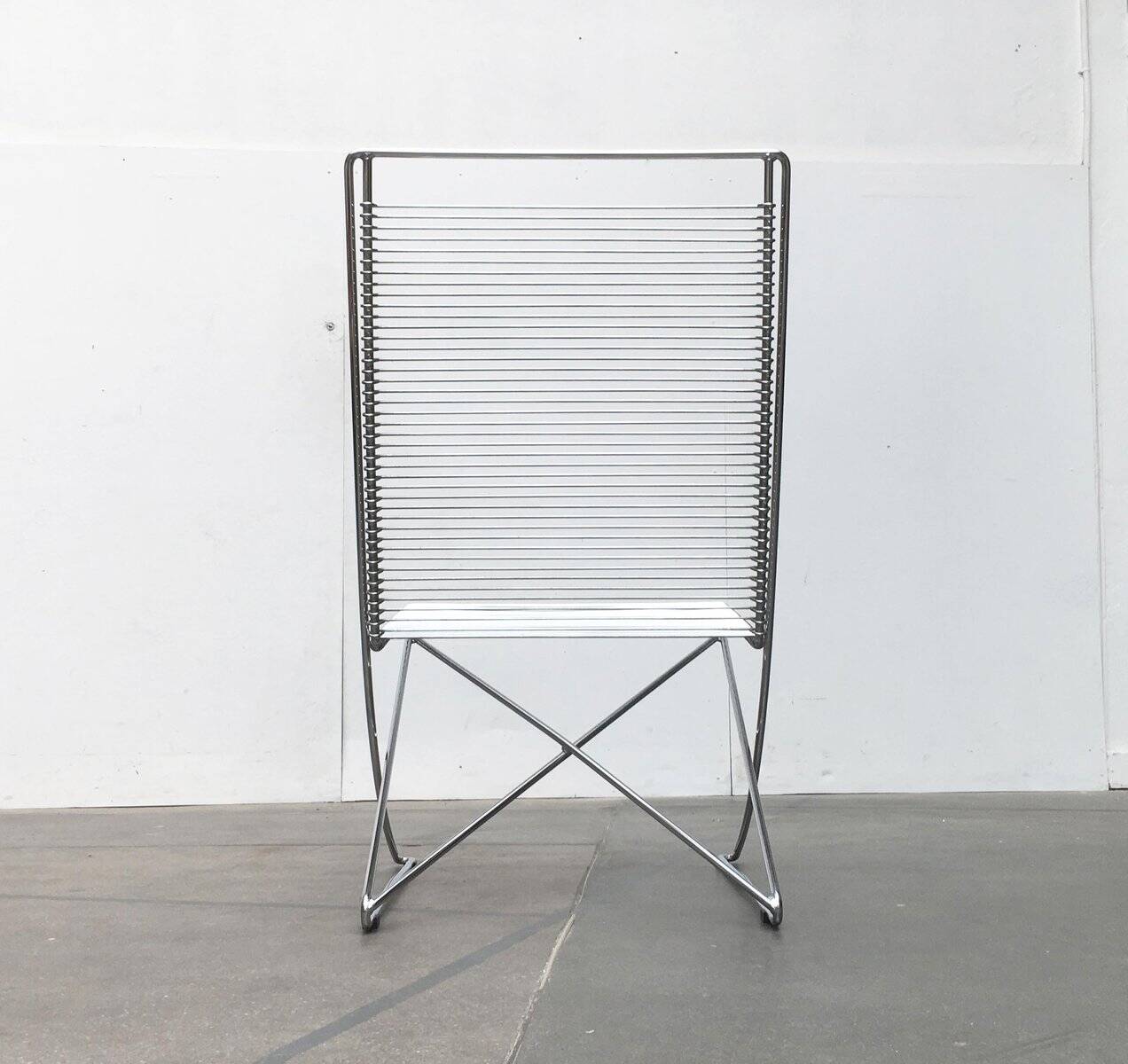 Vintage German Kreuzschwinger lounge chair by Till Behrens for Meyer Stahlmöbel, 1980s.