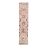 3x12 Pink Dark Blue Oriental Vintage Runner Rug
