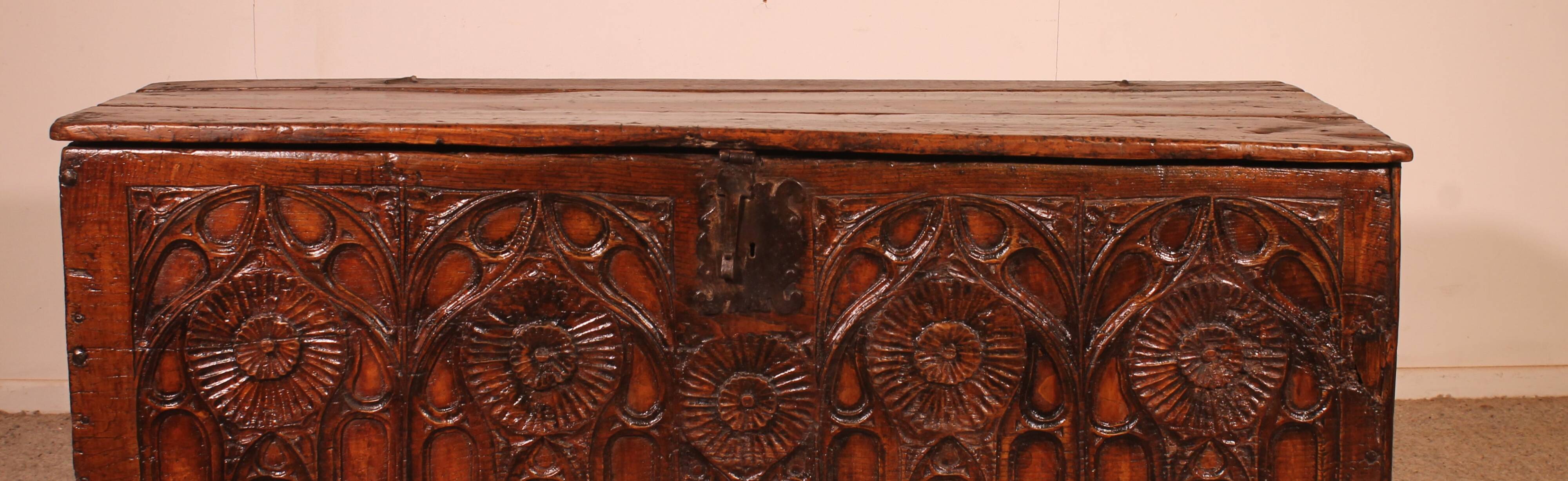 Gothic oak chest