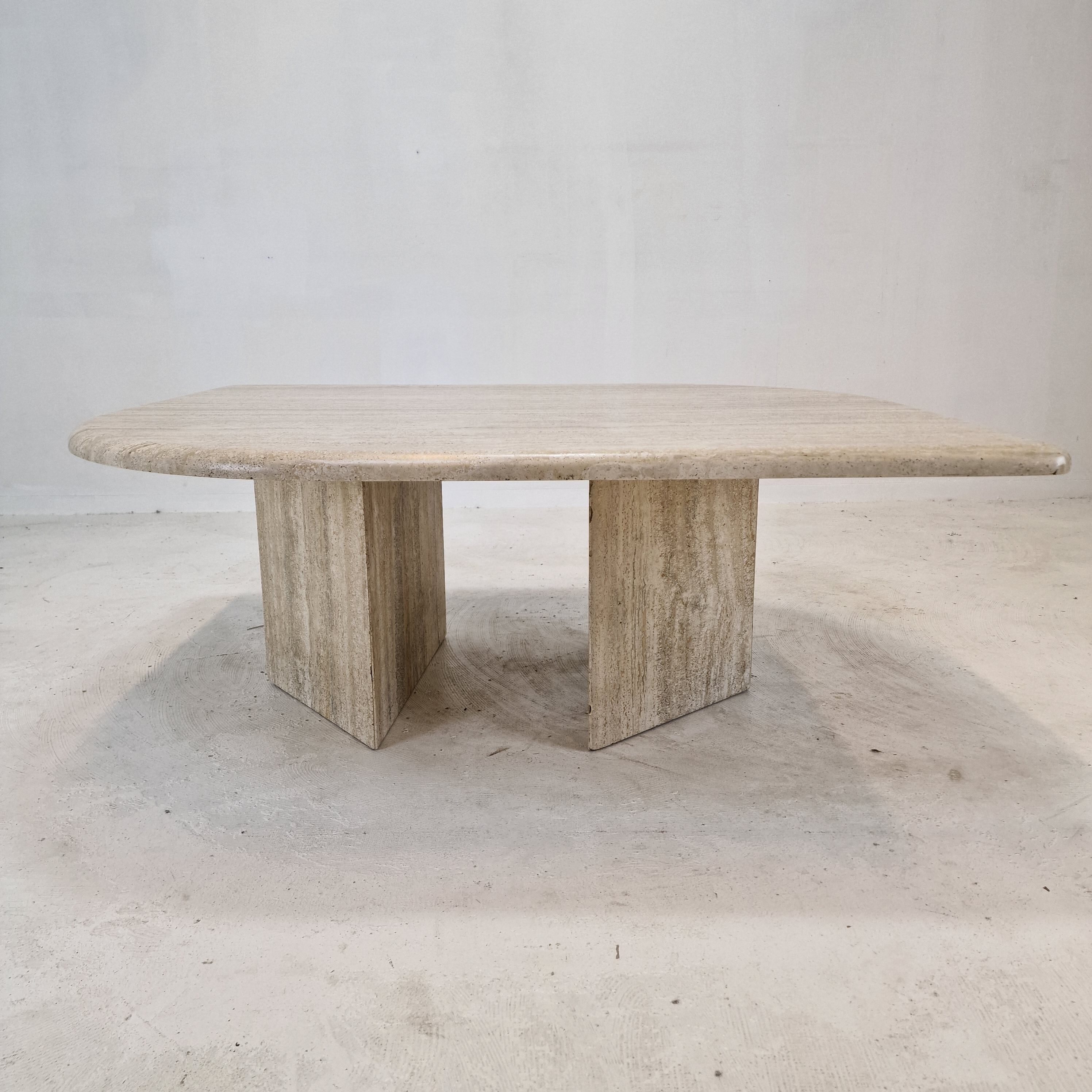 Italian travertine coffee table, 1980's