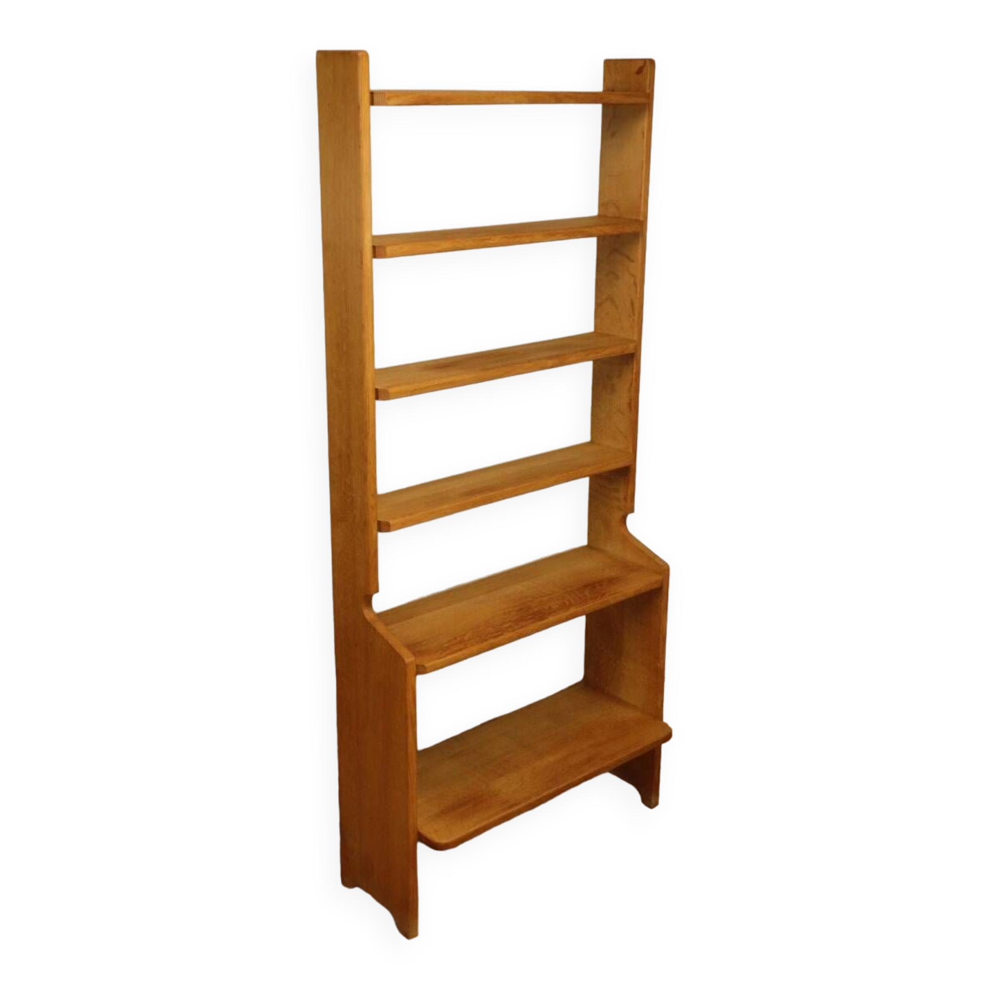 Guillerme and Chambron bookcase shelf in oak, 1960