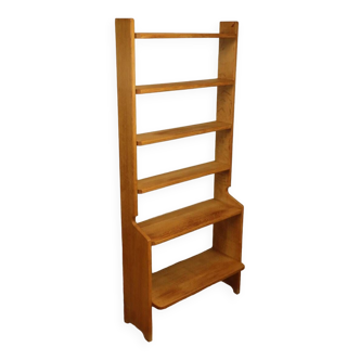 Guillerme and Chambron bookcase shelf in oak, 1960