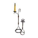 Ensemble par J.P. Ryckaert lampadaire et cendrier en fer forgé et cuir, France 1950
