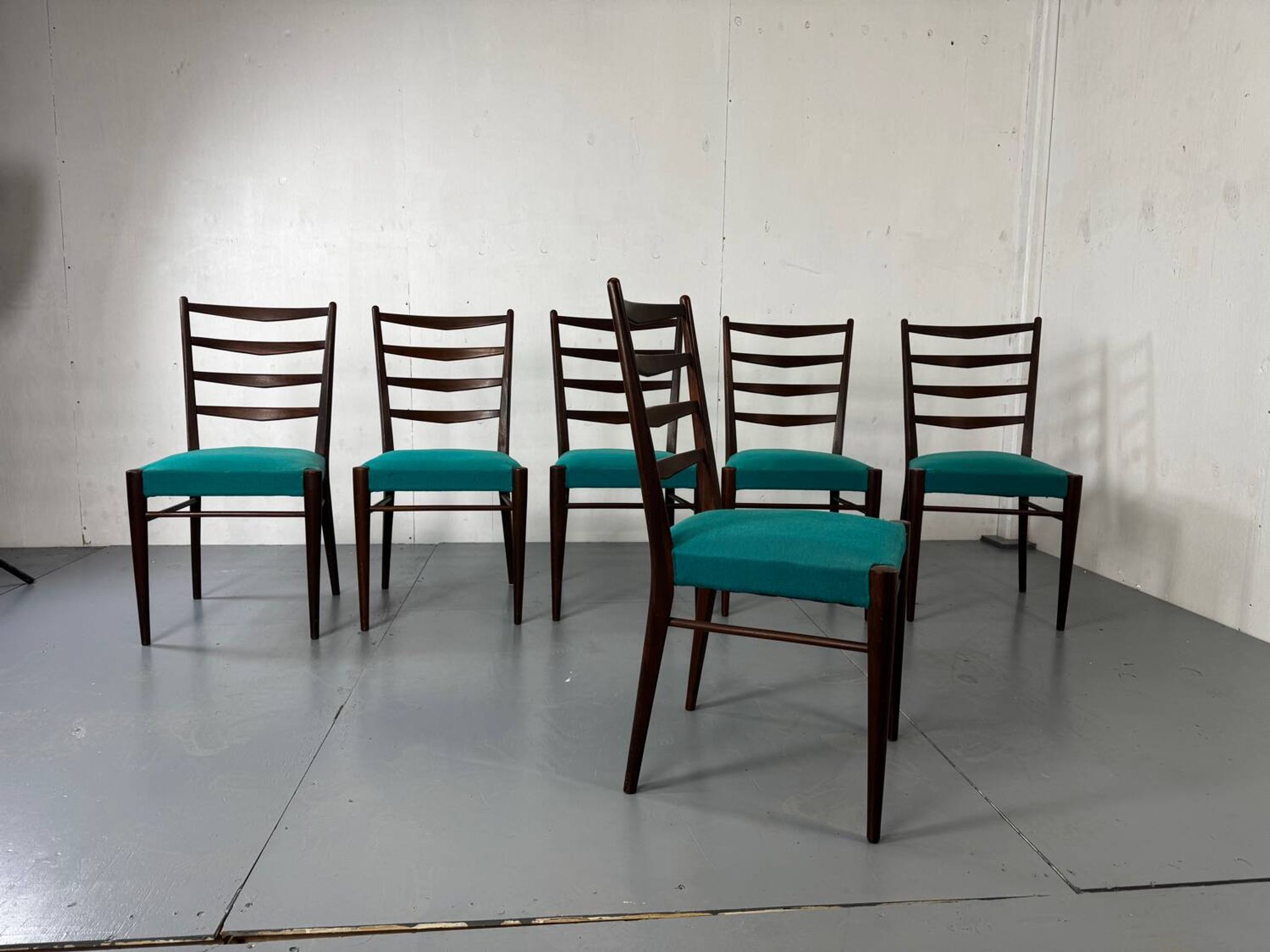 Mid-century modern Danish teak dining chairs from the 1950s, set of 6.