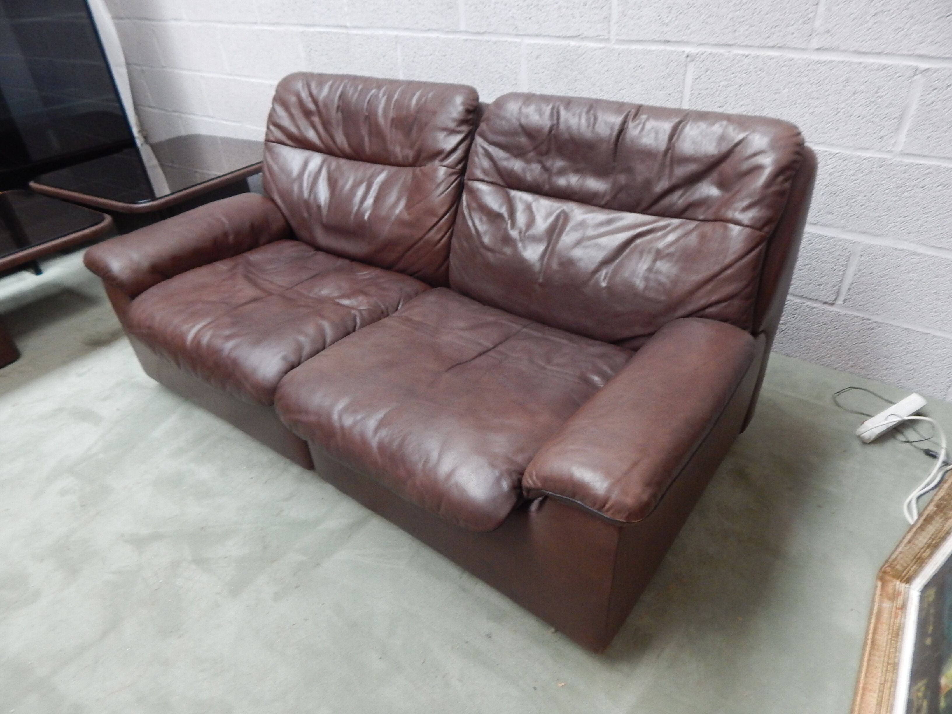 Leather sofa 2 places DS66 De Sede years 70/80